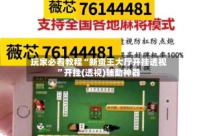 玩家必看教程“新蛮王大厅开挂透视”开挂(透视)辅助神器
