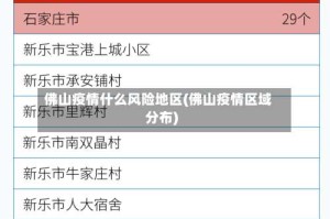 佛山疫情什么风险地区(佛山疫情区域分布)