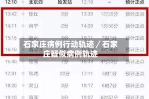 石家庄病例行动轨迹／石家庄疑似病例轨迹