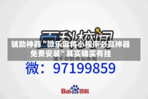 辅助神器“微乐麻将小程序必赢神器免费安装”其实确实有挂