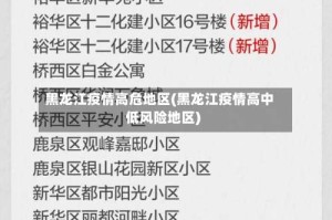 黑龙江疫情高危地区(黑龙江疫情高中低风险地区)