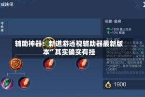 辅助神器：新道游透视辅助器最新版本”其实确实有挂