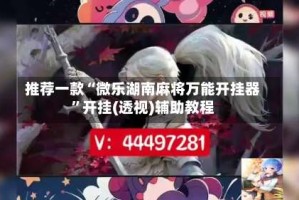 推荐一款“微乐湖南麻将万能开挂器”开挂(透视)辅助教程