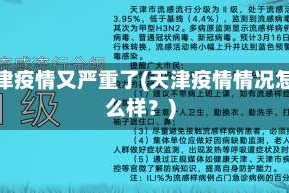 天津疫情又严重了(天津疫情情况怎么样？)
