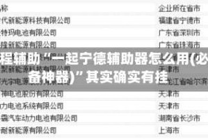 教程辅助“一起宁德辅助器怎么用(必备神器)”其实确实有挂