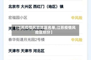 【江苏疫情风险地区名单,江苏疫情风险区划分】