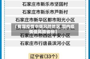 【我国疫情中低风险地区,国内疫情低风险省份】