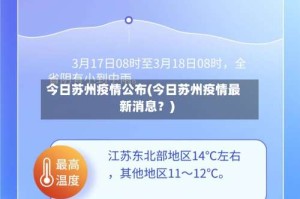 今日苏州疫情公布(今日苏州疫情最新消息？)