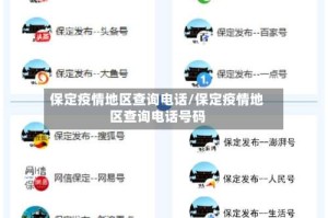 保定疫情地区查询电话/保定疫情地区查询电话号码