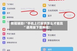 教程辅助!“手机上打麻将怎么才能赢”通用版下载教程！