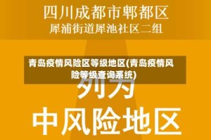 青岛疫情风险区等级地区(青岛疫情风险等级查询系统)