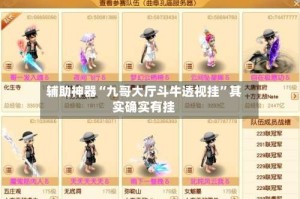 辅助神器“九哥大厅斗牛透视挂”其实确实有挂