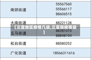 【三亚地区疫情几级,三亚防疫等级】