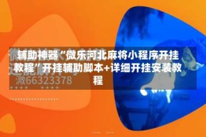 辅助神器“微乐河北麻将小程序开挂教程”开挂辅助脚本+详细开挂安装教程