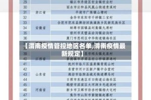 【渭南疫情管控地区名单,渭南疫情最新规定】