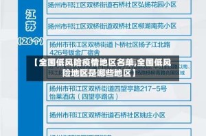【全国低风险疫情地区名单,全国低风险地区是哪些地区】