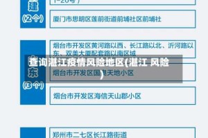 查询湛江疫情风险地区(湛江 风险)