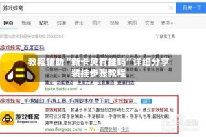 教程辅助“新卡贝有挂吗”详细分享装挂步骤教程