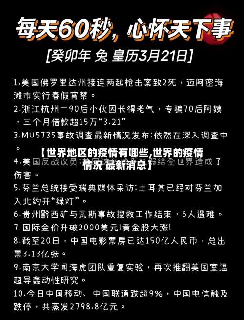 【世界地区的疫情有哪些,世界的疫情情况 最新消息】-第2张图片