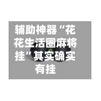 辅助神器“花花生活圈麻将挂”其实确实有挂-第2张图片