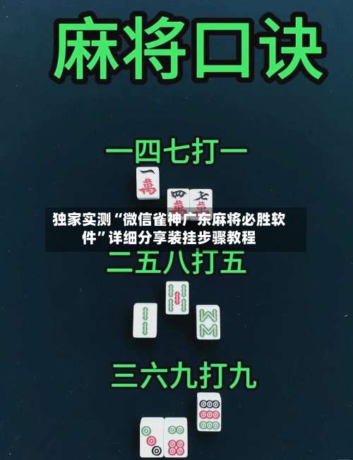 独家实测“微信雀神广东麻将必胜软件”详细分享装挂步骤教程-第3张图片