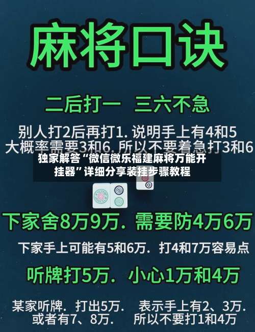 独家解答“微信微乐福建麻将万能开挂器”详细分享装挂步骤教程-第3张图片