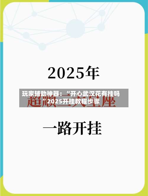玩家辅助神器：“开心武汉花有挂吗	”2025开挂教程步骤-第1张图片