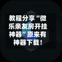 教程分享“微乐亲友房开挂神器”原来有神器下载！-第2张图片