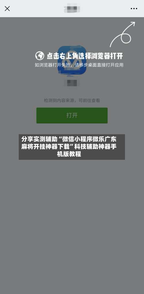 分享实测辅助“微信小程序微乐广东麻将开挂神器下载”科技辅助神器手机版教程-第2张图片