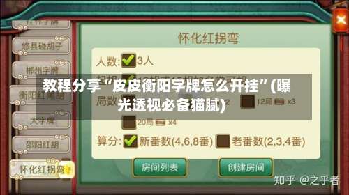 教程分享“皮皮衡阳字牌怎么开挂”(曝光透视必备猫腻)-第1张图片