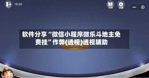 软件分享“微信小程序微乐斗地主免费挂	”作弊(透视)透视辅助-第2张图片
