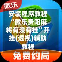 安装程序教程“微乐贵阳麻将有没有挂”开挂(透视)辅助教程-第1张图片