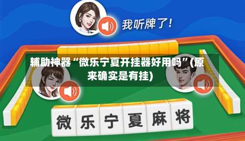 辅助神器“微乐宁夏开挂器好用吗”(原来确实是有挂)-第3张图片