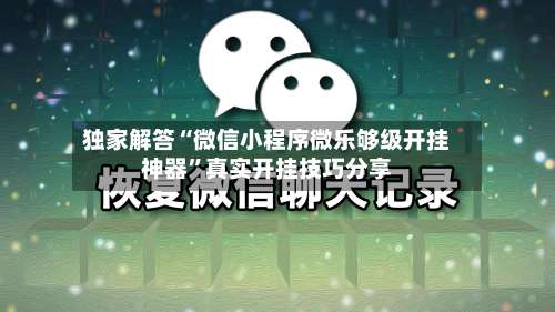 独家解答“微信小程序微乐够级开挂神器”真实开挂技巧分享-第1张图片