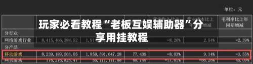 玩家必看教程“老板互娱辅助器	”分享用挂教程-第1张图片