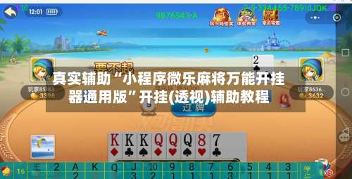 真实辅助“小程序微乐麻将万能开挂器通用版”开挂(透视)辅助教程-第3张图片