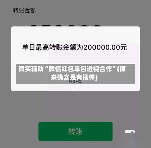 真实辅助“微信红包单包透视合作	”(原来确实是有插件)-第1张图片