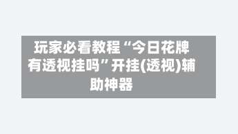 玩家必看教程“今日花牌有透视挂吗	”开挂(透视)辅助神器-第2张图片