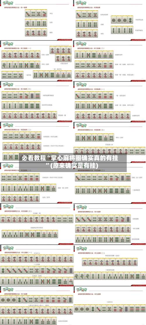必看教程“掌心麻将圈确实真的有挂”(原来确实是有挂)-第1张图片