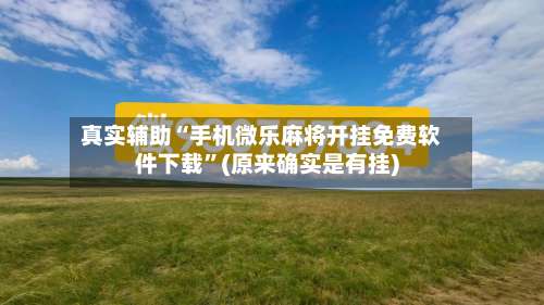 真实辅助“手机微乐麻将开挂免费软件下载”(原来确实是有挂)-第2张图片