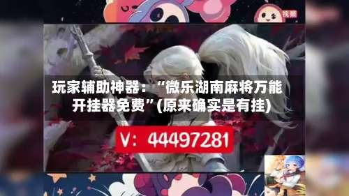 玩家辅助神器：“微乐湖南麻将万能开挂器免费”(原来确实是有挂)-第1张图片