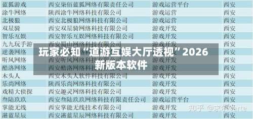 玩家必知“道游互娱大厅透视”2026新版本软件-第1张图片