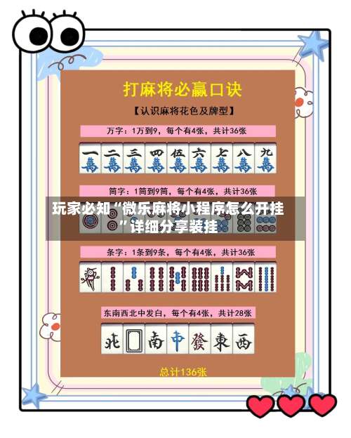 玩家必知“微乐麻将小程序怎么开挂	”详细分享装挂-第3张图片