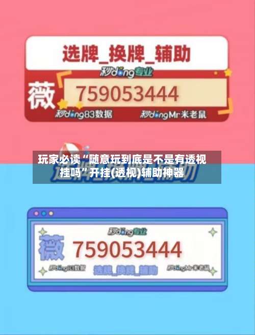 玩家必读“随意玩到底是不是有透视挂吗	”开挂(透视)辅助神器-第1张图片