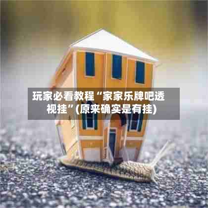 玩家必看教程“家家乐牌吧透视挂	”(原来确实是有挂)-第2张图片