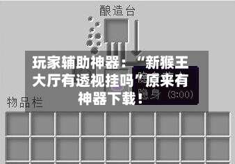 玩家辅助神器：“新猴王大厅有透视挂吗	”原来有神器下载！-第1张图片