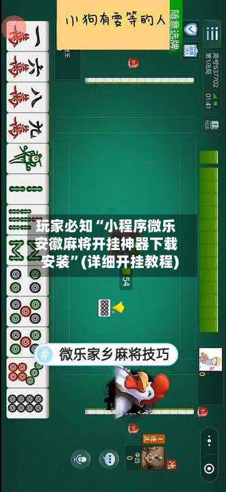 玩家必知“小程序微乐安徽麻将开挂神器下载安装”(详细开挂教程)-第3张图片