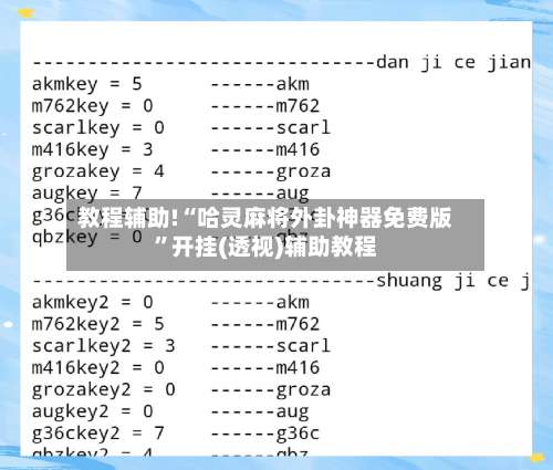 教程辅助!“哈灵麻将外卦神器免费版”开挂(透视)辅助教程-第2张图片