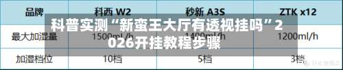 科普实测“新蛮王大厅有透视挂吗”2026开挂教程步骤-第2张图片