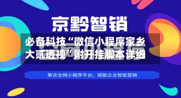 必备科技“微信小程序家乡大贰透视	”附开挂脚本详细-第1张图片